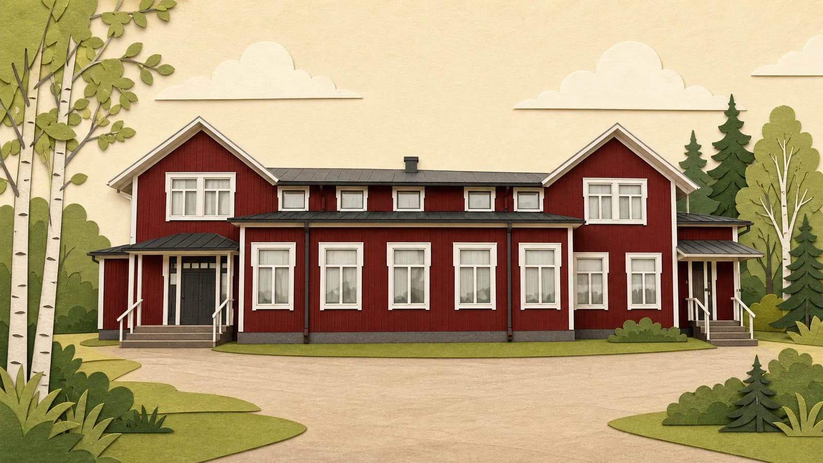 Kuvitus Laihian Nuorisoliiton talosta Jakkulassa